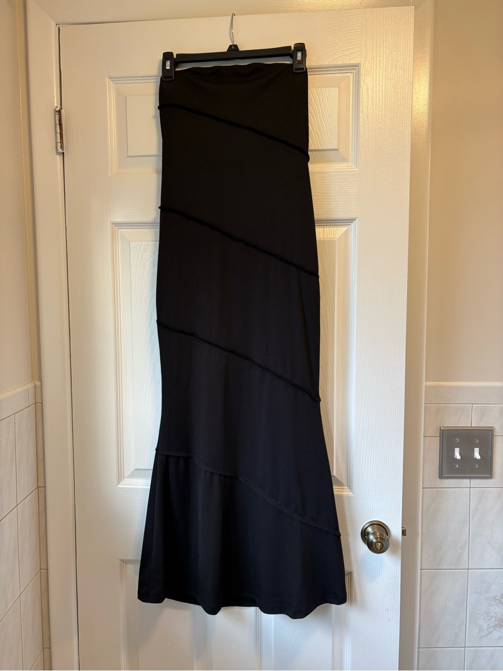 SHEIN Black Ribbed strapless mermaid dress size medium